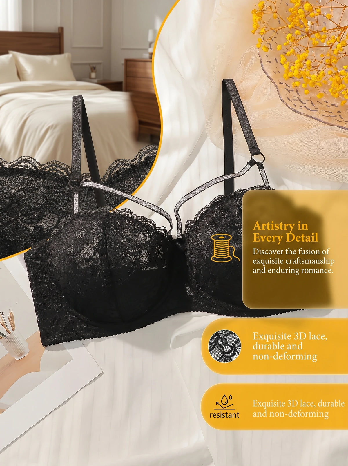 Plus Size Lace Bra Women Thin Cup Bralette Sexy Diamond Strap Brassiere Transparent Floral Lingerie Push Up Intimate bra MR2670