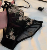 MOYISU Kawaii French Triangle Bra Airism Ultra Thin Invisible Bralette Set Black Lingerie Comfort S-XL 32-38 Sexy Tushy &Panty