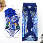 2024 Sexy Sling Ruffle Solid Two Pieces Bikini Women High Waist 3D Flower Swimsuit Skirt Summer Backless Beachwear Bathing Suit