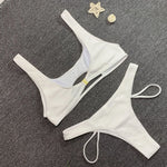 Micro Bikini 2022 Sexy Women Swimsuit Female Rib Bikini Set Push Up Women Swimwear Brazilian Biquini Cut Out Neon Bathing Suit