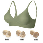 Deep V Jelly Bras Wireless Comfortable Supportive Bra No Underwire Push Up Bralette Seamless Underwear for Women
