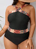2026 Large Plus Size Swimsuit Women One Piece High Neck Swimwear Female Solid Bathers Bathing Swimming Swim Suit Beachwear