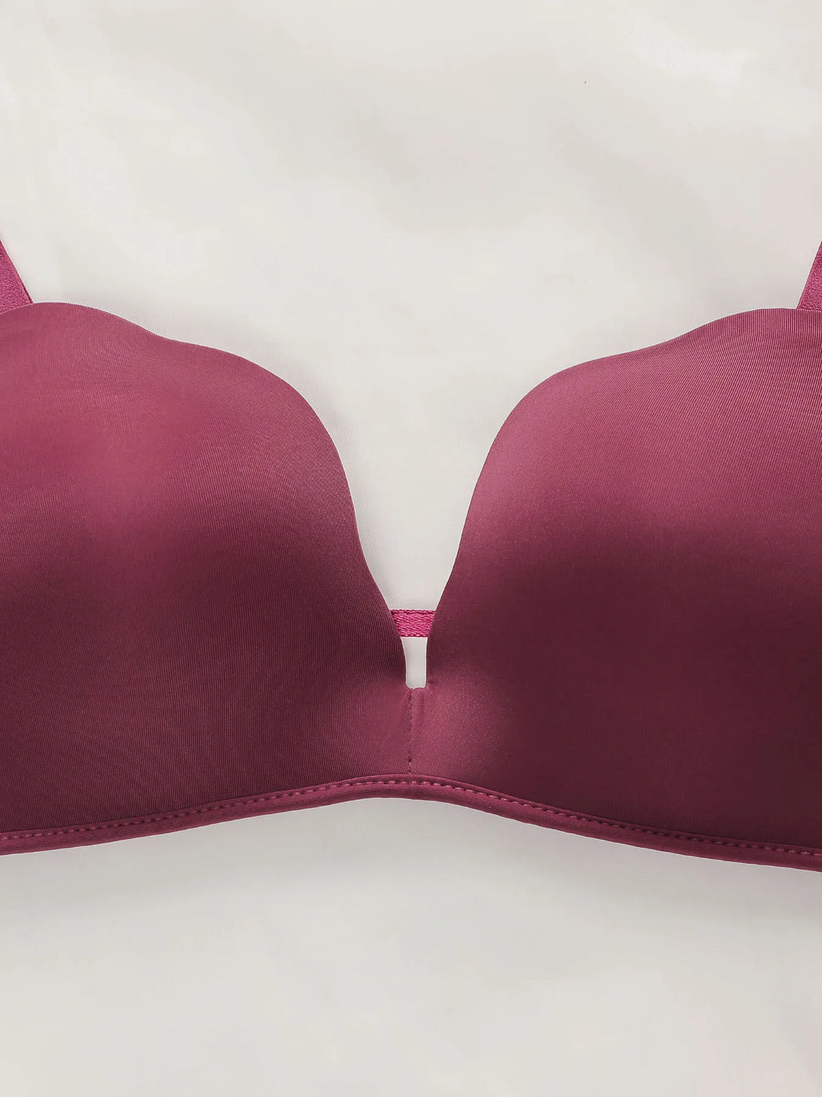 Women's sexy shell shaped bra with seamless gathering push ups and transparent shoulder straps for daily comfort underwear B2077