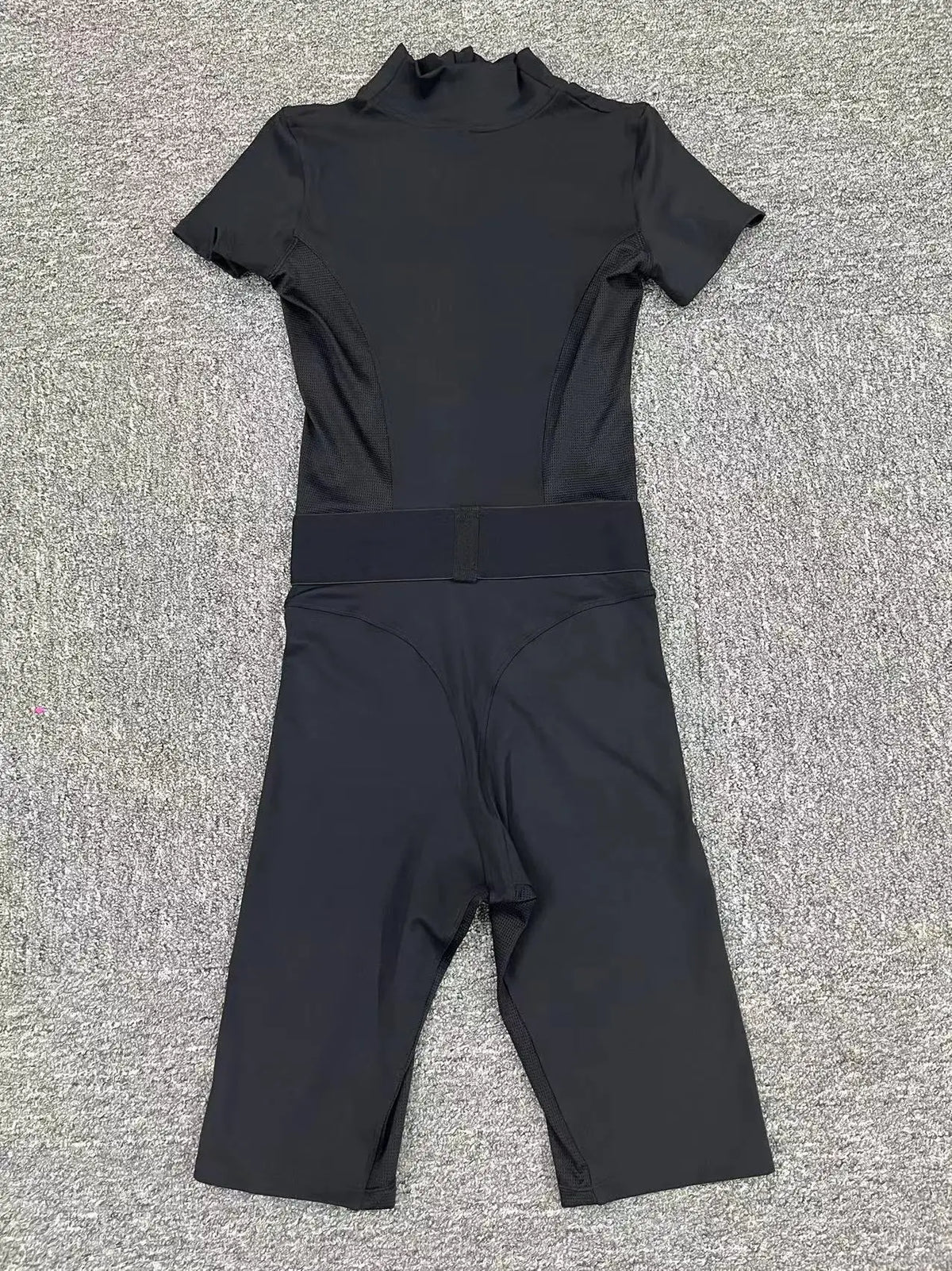 Women's One-Piece Suit Zipper Short Sleeve Gym Push Up Workout Clothes Fitness Short Bodysuit Sportswear Jumpsuits