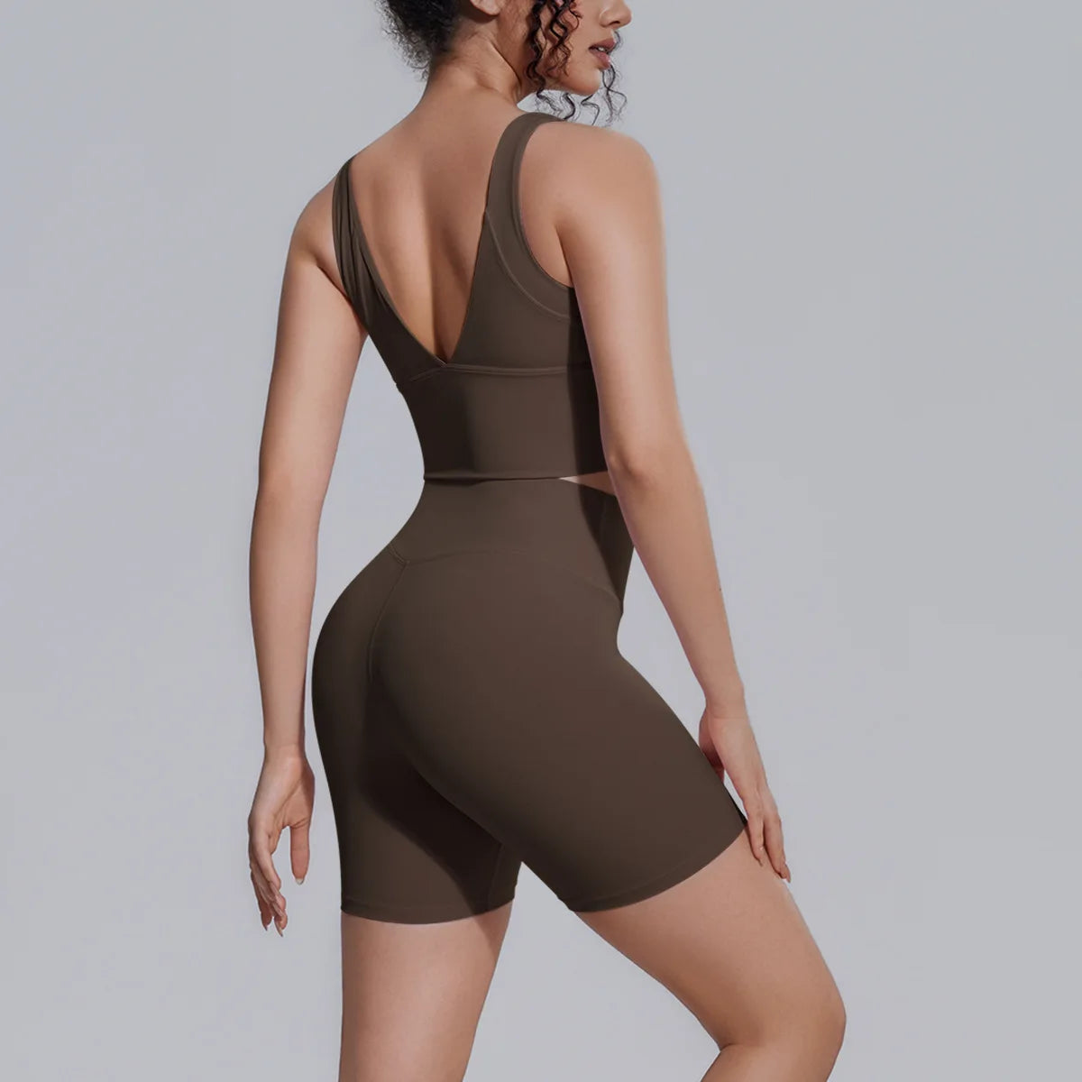 Women's Yoga Set Sports Running Fitness Beautiful Back Vest Hip Lifting Slim-Fit High Waist Shorts Training Gym Workout Suits