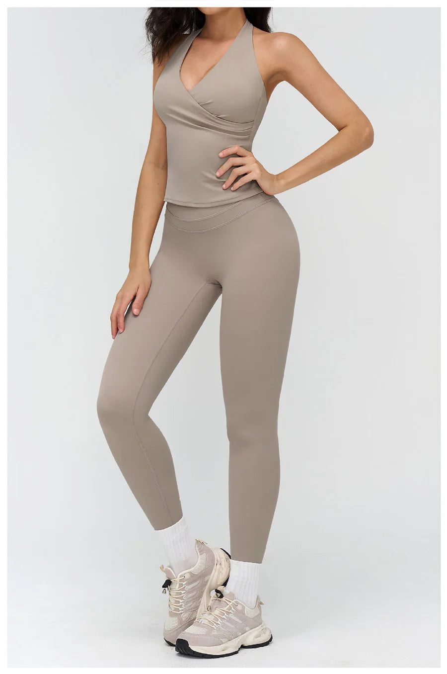 2 Pieces Sportswear Women Yoga Set Gym Clothes Fitness Set Outfit Outdoor Long-Sleeved Shirt Tracksuits Sports Bra Gym Leggings
