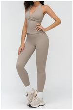 2 Pieces Sportswear Women Yoga Set Gym Clothes Fitness Set Outfit Outdoor Long-Sleeved Shirt Tracksuits Sports Bra Gym Leggings