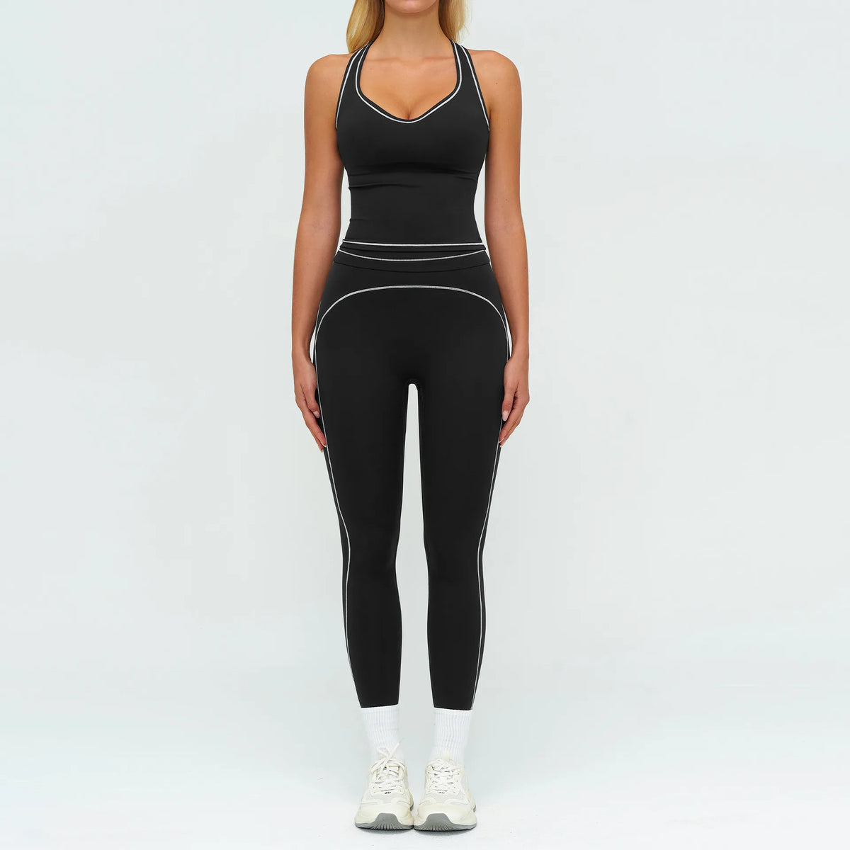 2PCS Yoga Set Gym Clothes Outdoor Sports Outfits Women Tracksuit Gym Fitness Suits Workout Long Sleeved Flared Pants Sportswear