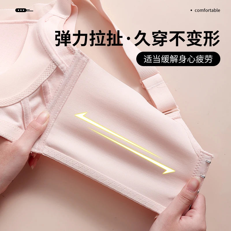 Spring And Summer New Five-breasted Thin Hole Cup Breathable Bra Without Underwire, Breast-proof Sagging Underwear Looks Thin Bh