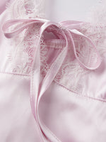 2026 Summer Women Pajama Sets Lace Trim Satin Babydoll Camisole Tops and Shorts Sets Lounge Sleepwear