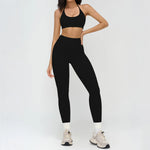 2 Pieces Sportswear Women Yoga Set Gym Clothes Fitness Set Outfit Outdoor Long-Sleeved Shirt Tracksuits Sports Bra Gym Leggings