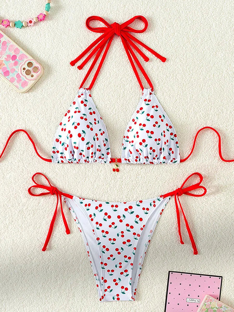 Strawberry Designer Bikini Female Swimsuit Women Thong Swimwear Two Pieces Bikini Set Brazilian Bather Bathing Suit Swim Wear