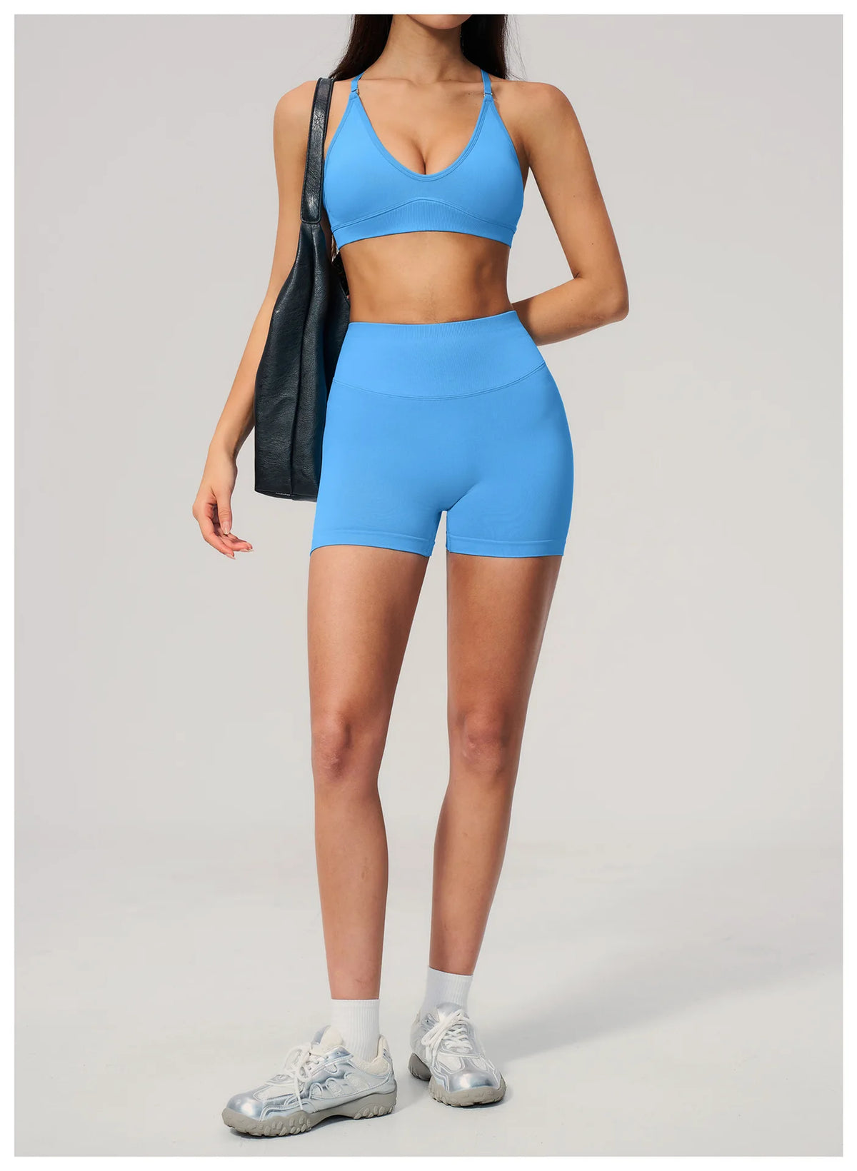 Seamless Yoga Excersize Sets Women Cross Back Sports Bra Tracksuit Workout Clothes High Waist Hip Lifting Shorts Fitness Suits