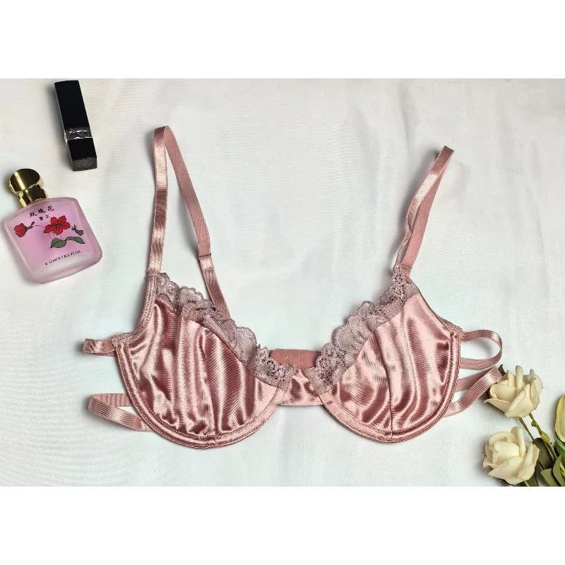 Toucheart 4PCS Patchwork Sexy Interesting Underwear Thong Set Slim Backless Lace Up Hollow OutFloral Mesh Sexy Underwear Set
