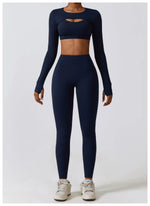 Women's Sportswear Yoga Set Workout Clothes Athletic Wear Sports Gym Legging 2/3PCS Fitness Bra Crop Top Long Sleeve Yoga Suit