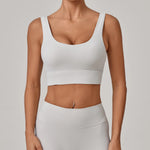 Running Sports Bra Women High Support Open Back Yoga Breathable Slim Fit Fitness Pilates Tank Top With Removable Pads