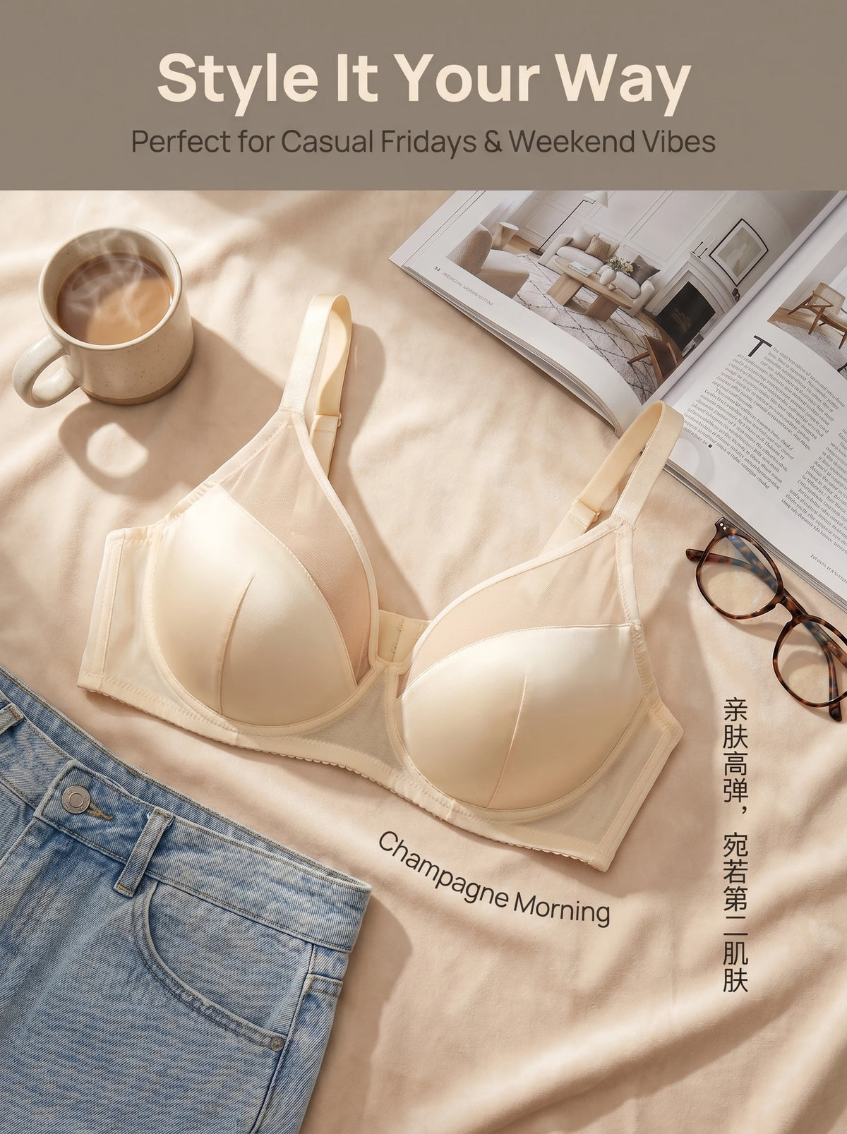 High quality CDE women's plus size full cup bra satin without steel rims comfortable and sexy plus size bra MR3446