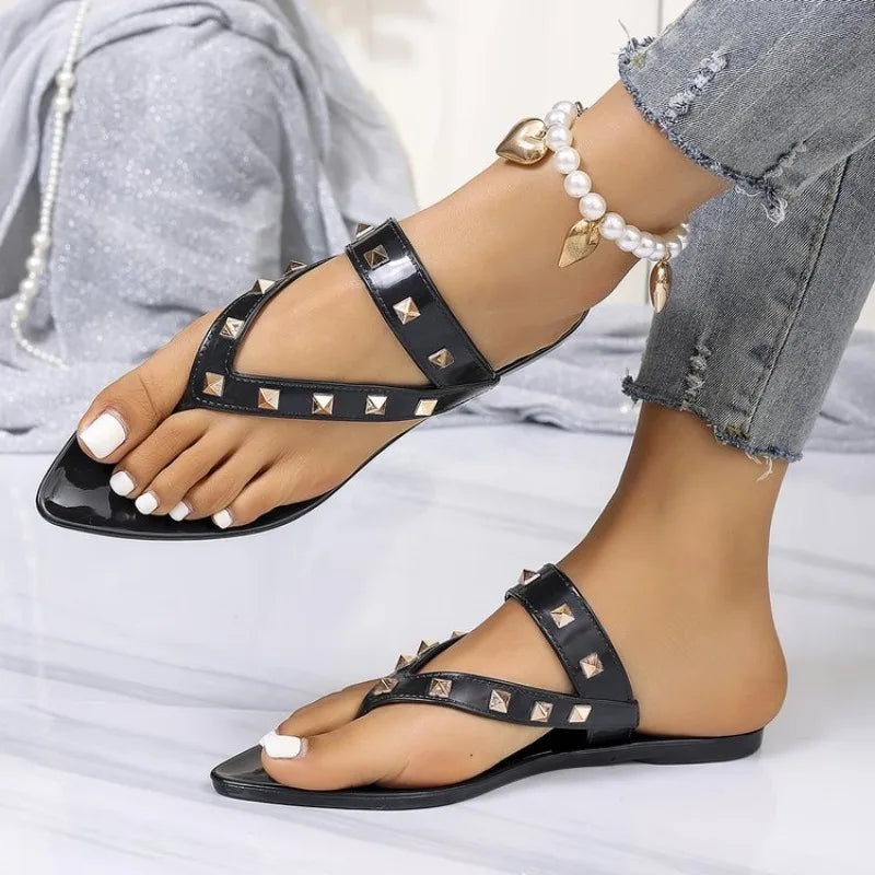 Woman Sandals Flats Fashion Woman Flip Flops Summer Shoes Flats Sandals Cool Beach Sandals