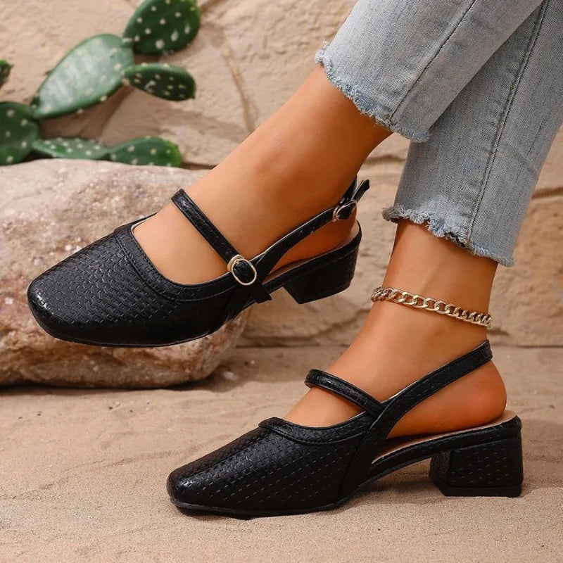 2026 Fashion Versatile Women Shoe Retro Temperament Women Semi Slipper Soft Sole Versatile Sandals Comfort Easy Wear High Heel
