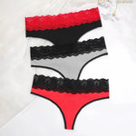 3pcs/pack Low Waist Floral Fashion Sexy Lace Women Panties Underwear Elegant Sexy Lingerie Breathable Comfortable Lady Briefs