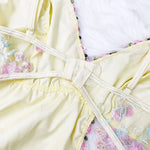 Thin Lace Bow Women's Pajama Dress Embroidered Mesh Transparent Ice Silk Suspender Nightdress Split Sleepwear