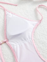 S - XXL Halter V Neck Wrinkled Female Swimwear One Piece Swimsuit Women Backless Monokini High Cut Bathing Suit Swim Beach Wear