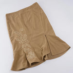 Trendix Women's Vintage Midi Skirt 2026 Summer High Waist Slim Ruffle Fishtail Skirts Party Side Slit Elegant Embroidery Skirt