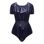 Womens Waterproof Diaper Cover Jumpsuit Buttoned Crotch Short Sleeve Elastic Waist Leakproof Adaptive Bodysuit Swimwear Swimsuit