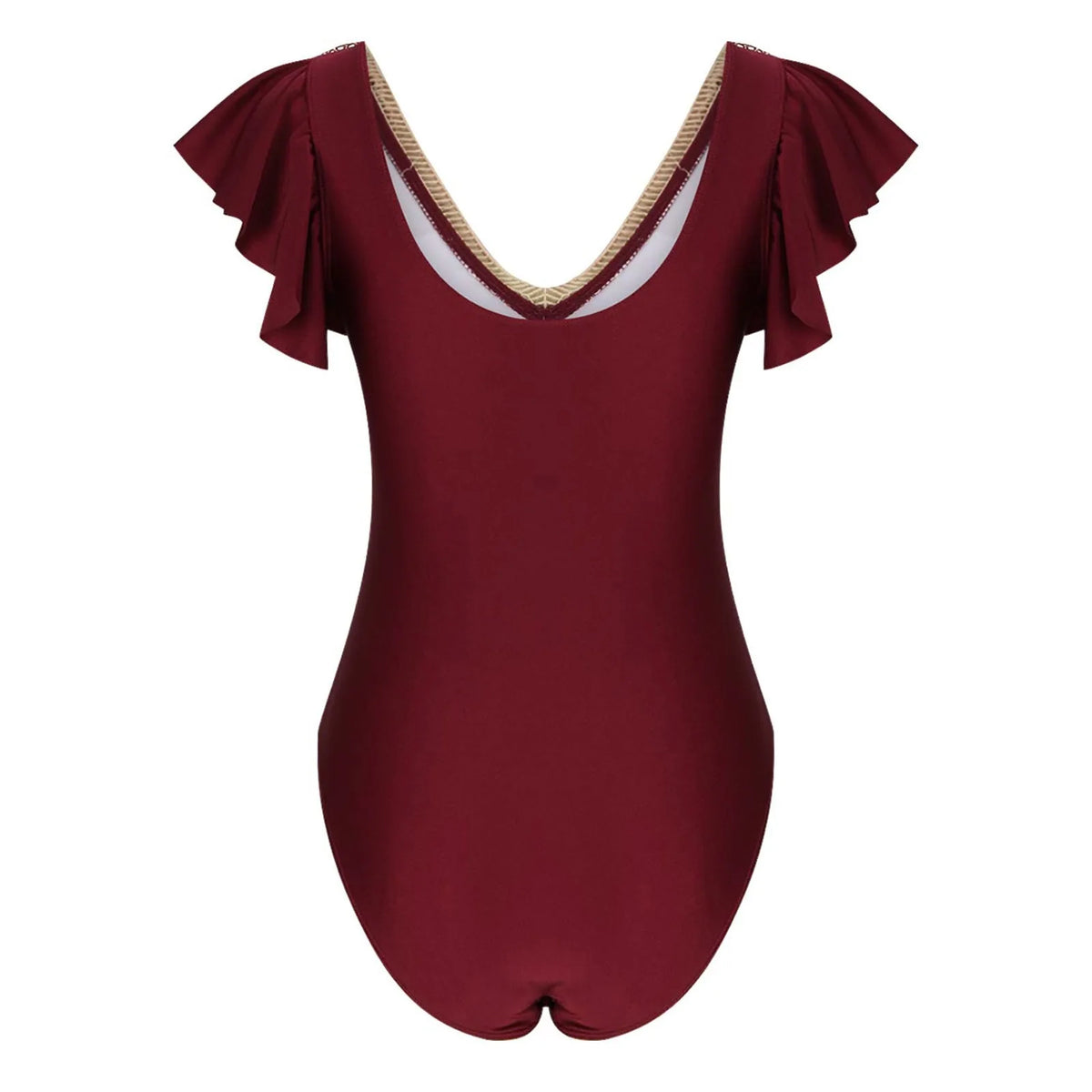 2024 Sexy Women's Lace Plunge One Piece Swimsuit Ruffle Swimwear Women Bathing Swimming Suit Female Beachwear Outdoor Bodysuit