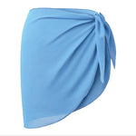 Summer Beach Swimwear Cover Up Wraps for Women Sexy See-Through Chiffon Wrap Skirts Sun Protection Bikini Cover Up Bathing Suits