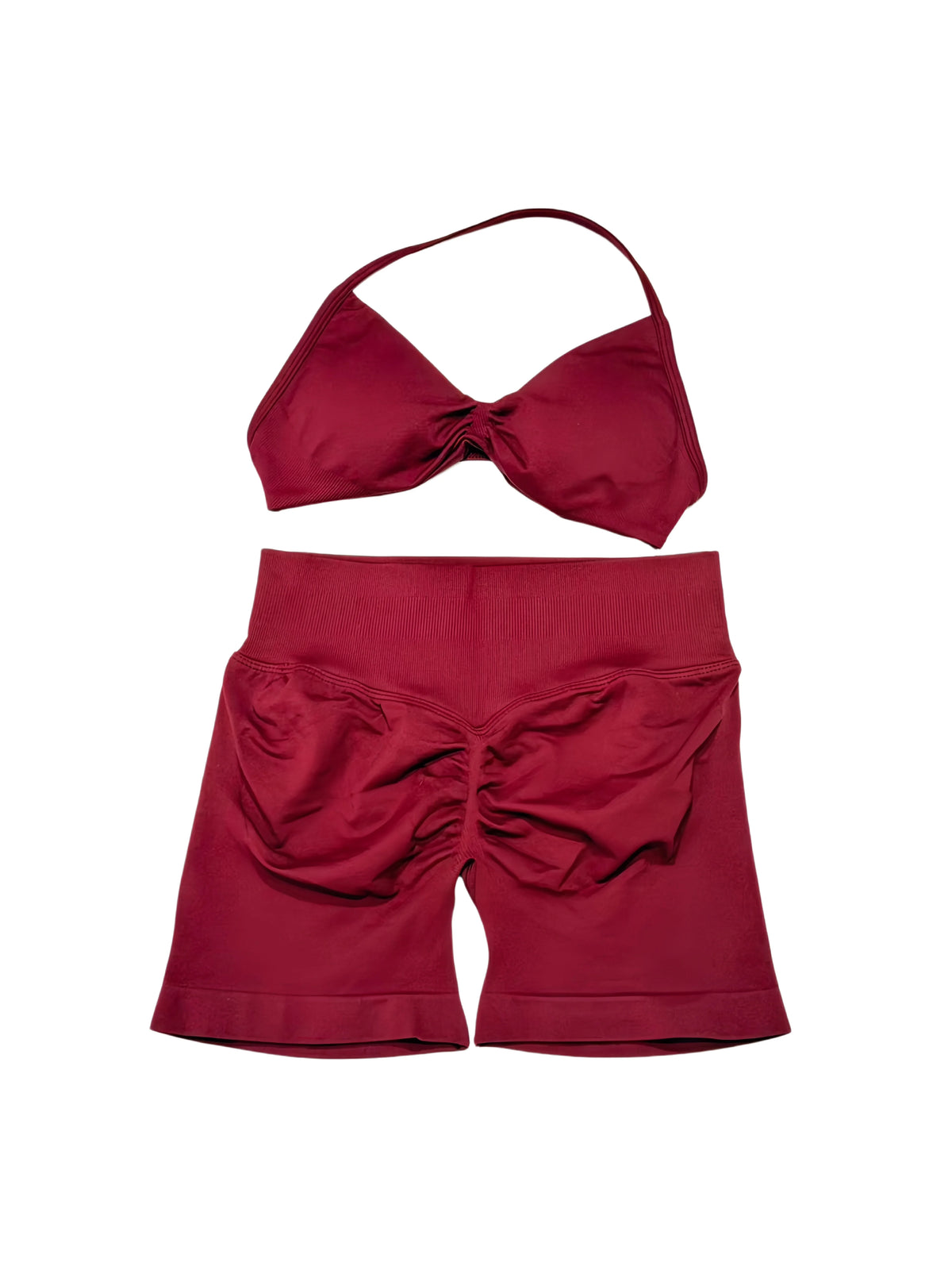 2 Piece DFTLF Impact Gym Set Women Sports Bra Shorts Sets Open Back Scrunch Butt Seamless Workout Jogging Sports Training Set