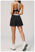 Naked Women's Tennis Dresses for Women Breathable Back Hollowed Out Sleeveless Mini Dress Built in Shorts Tight Sports Skirt