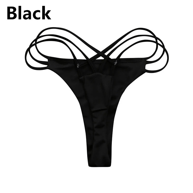Women Cross Strap Swimwear Sexy Bikinis Bottom Fashion Swimsuit Bikini Panties Cheeky Thong Bikini Bottoms Swim Trunks