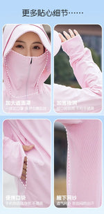 UV Protection Hooded Windbreaker Ice Silk Sun UPF 50+ UV Protection Jacket Big Brim Thin Ice Silk Sun Protection Jackets 4XL 5XL