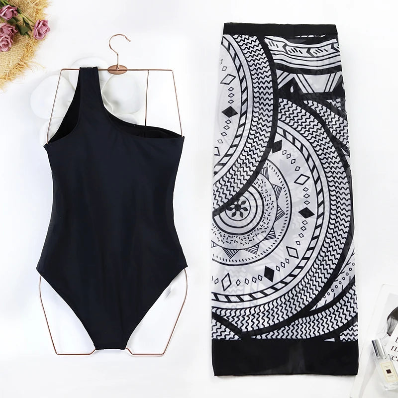 2024 Sexy Sling Ruffle Solid Two Pieces Bikini Women High Waist 3D Flower Swimsuit Skirt Summer Backless Beachwear Bathing Suit