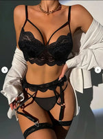 Sexy Lingerie Woman Lace Transparent Underwear Fairy Brief Sets Delicate Bra Kit Push Up Breves Sets Thin Erotic Bras