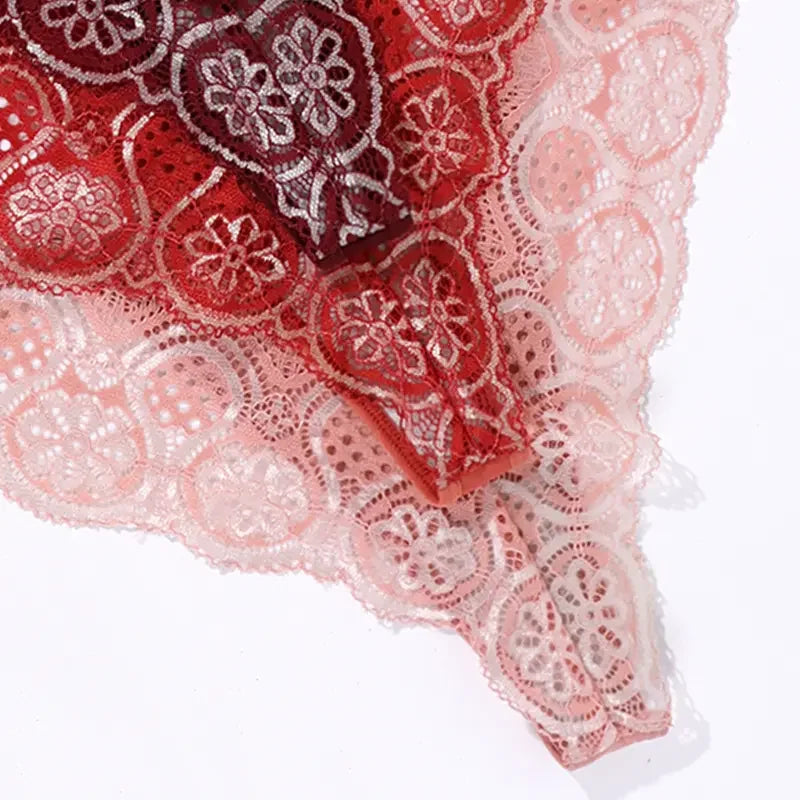 5pcs/Set Low Waist Multi-color Sexy Lace Women's Panties Floral Elegant Sexy Lingerie Breathable Comfort Lady Briefs Underwear