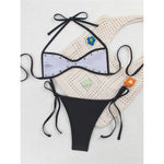 New Sexy Halter Bikini Women Swimwear Female Swimsuit Two-pieces Bikini set High Cut Leg Strappy Bather Bathing Suit Swim V7950