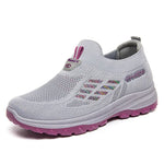 Women Vulcanized ShoesHigh Quality Breathable Mesh Women Sneakers Soft Slip On Flats Shoes Women Loafers Walking Flat