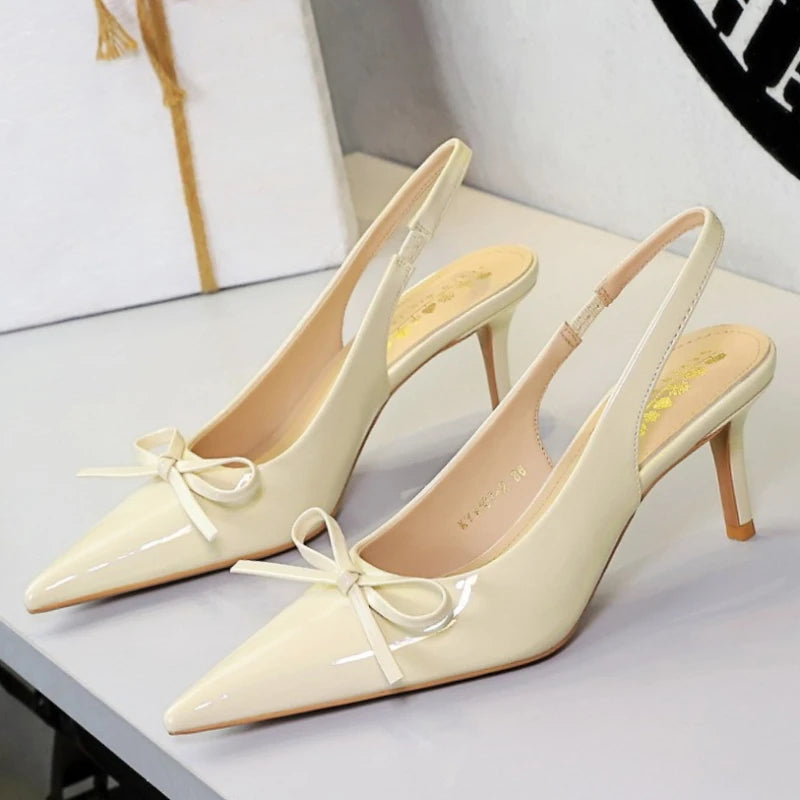 2026 Latest Light Luxury Style Women's Casual High Heel Sandals Summer Exquisite Pointed Shallow Mouth Fine Heel Modern Sandals