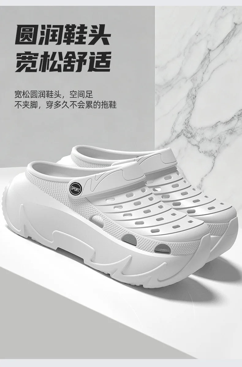 Thick Sole Fashion Clogs For Women Summer Platform Shoes Soft EVA Girls Indoor Street Slippers FemaleLeisure Wedges Sandals