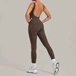 Women's Seamless Yoga Jumpsuits Fitness Sports Hip-lifting Beauty Back Sleeveless One-Piece Training Workout Running Bodysuits