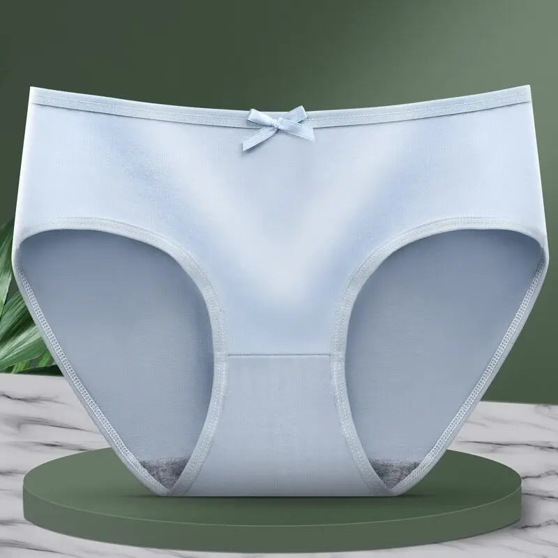 1 Pack Classic Daliy Panties Women Breathable Soft Low-waist Briefs Solid Color Ladies Comfort Underwear M-XL