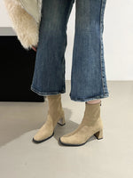 Vintage Thick Heel Square Toe Women Ankle Boots Ladies Elegant Mordern Short Botas Autumn Winter Zapatos De Mujer 2026