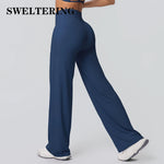 High Waist Wide Leg Yoga Pants Leggings Women Sports Fitness Bell-bottoms Female High Elastic Push Up Gym Workout Flared Pants