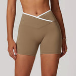 Women Gym Shorts Fitness Sports Biker Shorts V Waist Band Yoga Shorts Workout Tights Scrunch Butt Seamless Leggings Woman Pants