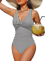 S - XXL Twist Front V Neck Female Swimwear One Piece Swimsuit Women Slim Monokini Backless Bathing Suit Swim Beachwear Bodysuit
