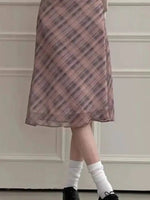 Sweet Skirts Chic Plaid Mini Skirt High Waist A-Line Korean Sle Commute Spring New Arrival Women's Fashion Mid-Length Skirts I3G