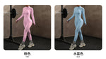High Elasticity One-Piece Fitness Bodysuit Seamless Yoga Training Suit Butt-Lifting Zipper Design for Women's Active Wear