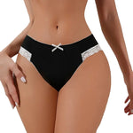 1pcs Sexy Lace Bow Lady Briefs Floral Patchwork Panties Breathable Female Underpants Elegant Lingerie Women Panties Underwear